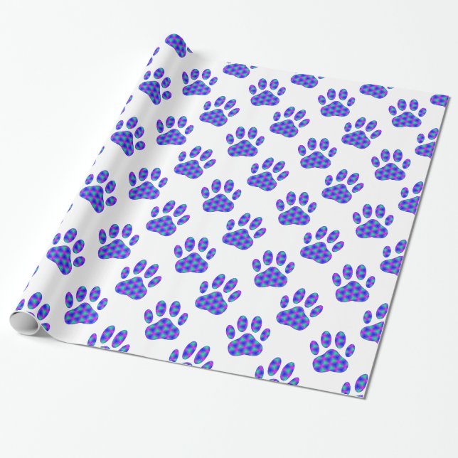Papier Cadeau Motif Empreinte de patte cosmique (Déroulé)