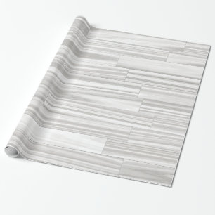 Papier Cadeau Motif en bois gris blanc abstrait moderne de grain