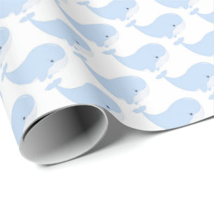 Papier Cadeau motif en carrelage d'amoureux de baleines mignonne