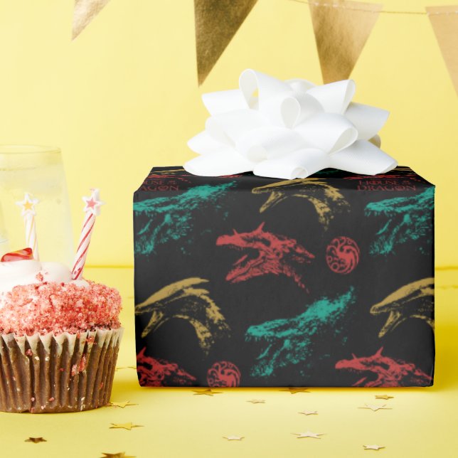 Papier Cadeau Motif en chef Dragon (Fête d'anniversaire)