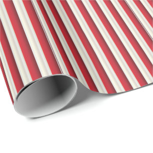 Papier Cadeau Motif en ligne rouge et blanche