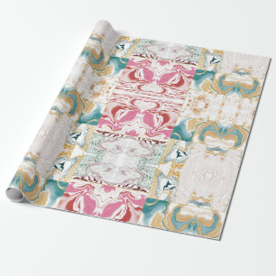 Papier Cadeau Motif en marbre doré et bleu