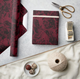 Papier Cadeau Motif en marbre noir et rouge.