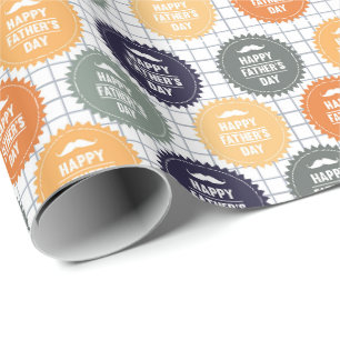 Papier Cadeau Motif en mosaïque Cool Joyeuse Fête des Pères