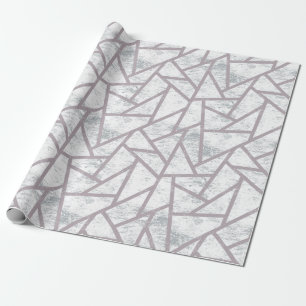 Papier Cadeau Motif en mosaïque gris pâle
