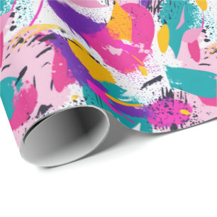 Papier Cadeau Motif en mosaïque rétro années 90 pour soirée 