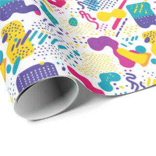 Papier Cadeau Motif en mosaïque rétro des années 90 pour soirée 
