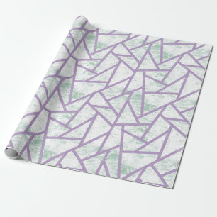 Papier Cadeau Motif en mosaïque vert clair et lavande