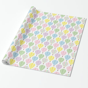 Papier Cadeau Motif en pastel chaud de ballon à air