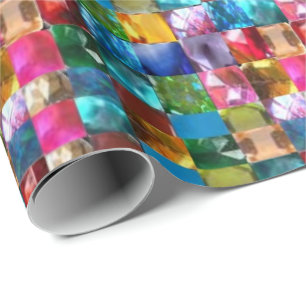 Papier Cadeau Motif en pierre en cristal de bijou