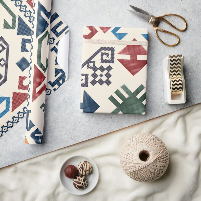 Papier Cadeau Motif ethnique Aztèque (Artisanat)