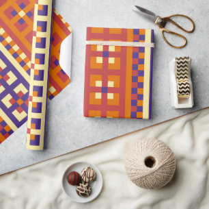Papier Cadeau Motif ethnique géométrique traditionnel