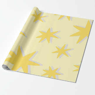 Papier Cadeau Motif étoile de moutarde classique pour grand-père