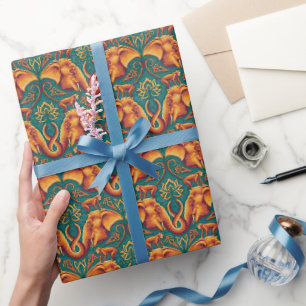 Papier Cadeau Motif Exotique Tapisserie Safari - Le Lotus Blanc