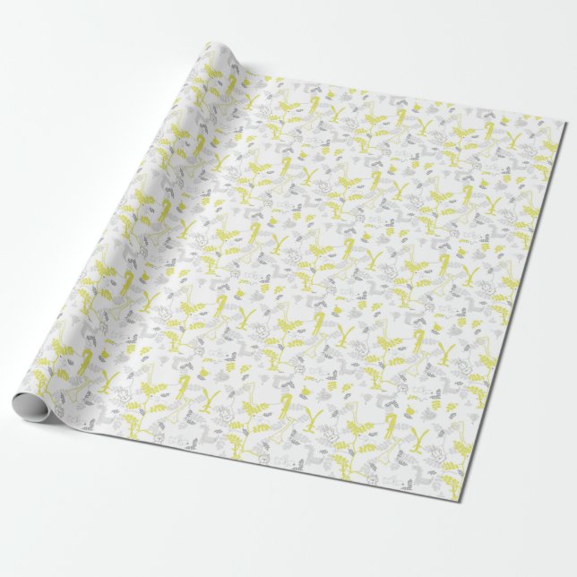 Papier Cadeau motif exposant des bébés animaux 2 (Déroulé)