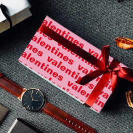 Papier Cadeau Motif fantaisie de Valentines rouges et roses