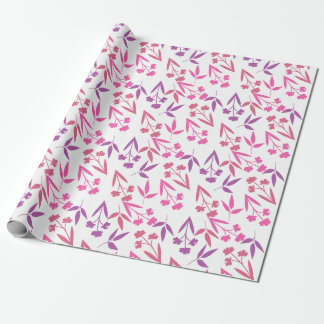 Papier Cadeau Motif Féminin Floral Rose Violet Printemps
