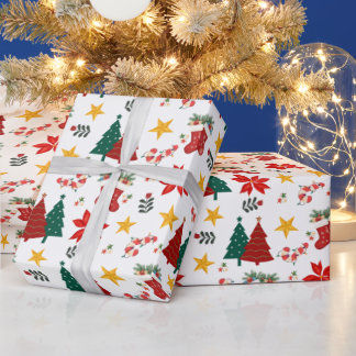 Papier Cadeau Motif festif de vacances de Noël