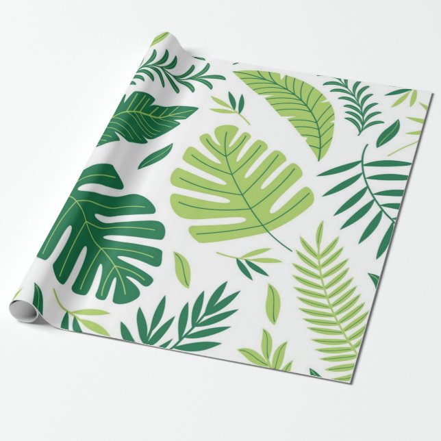 Papier Cadeau motif feuille (Déroulé)