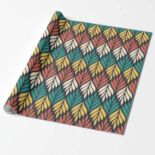 Papier Cadeau Motif feuille automne (Déroulé)