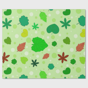 Papier Cadeau Motif feuille avec différentes formes et couleurs
