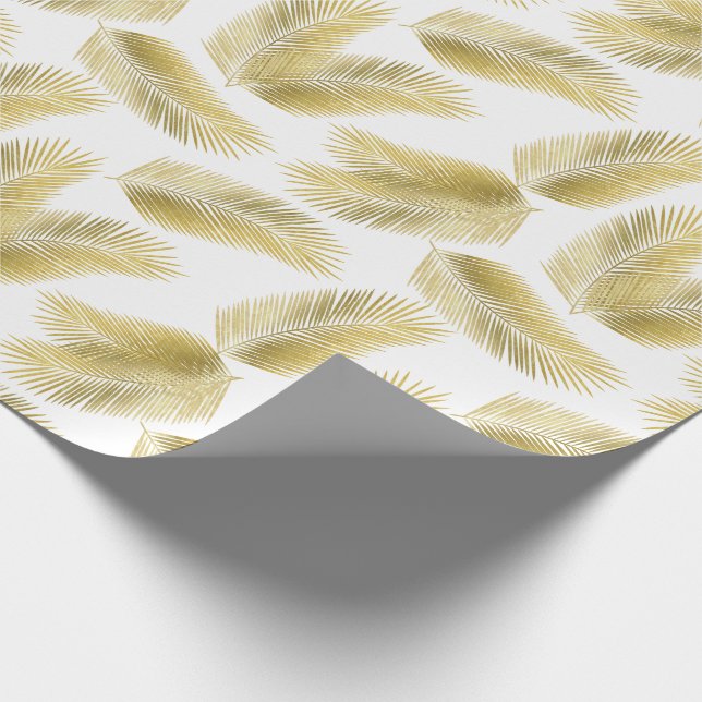 Papier Cadeau Motif Feuille Gold Foil Palm (Coin)