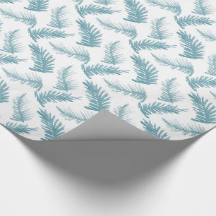 Papier Cadeau Motif feuille gris pin d'aquarelle