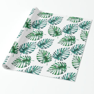 Papier Cadeau Motif Feuille Tropical Aloha Monstera