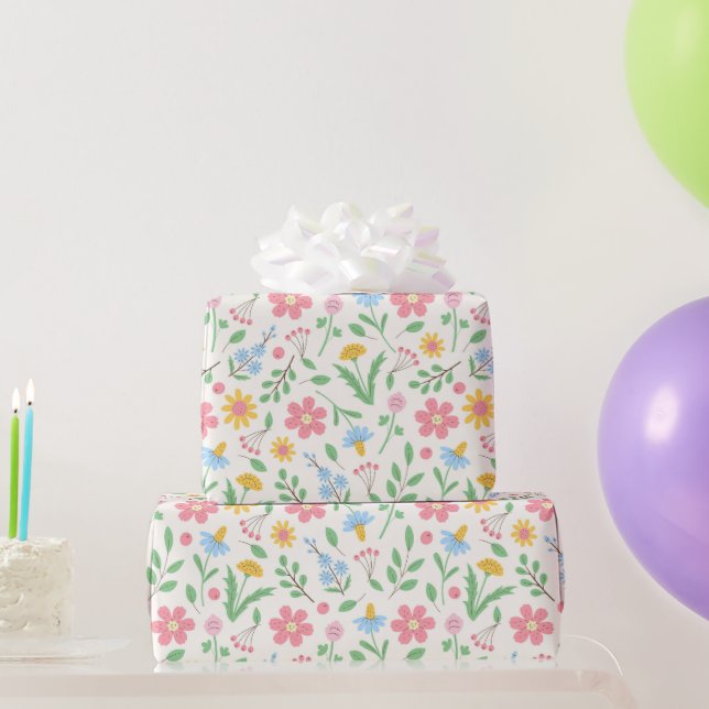 Papier Cadeau Motif Fleur sauvage (Cadeaux de fête)