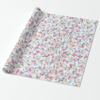 Papier Cadeau Motif Fleur sauvage aquarelle