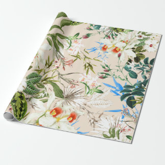 Papier Cadeau Motif Fleur sauvage vintage