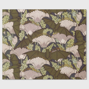 Papier Cadeau Motif floral Art nouveau vintage avec chauve-souri