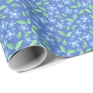 Papier Cadeau Motif floral assez écervelé de vert bleu de
