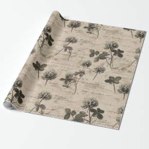 Papier Cadeau Motif floral botanique vintage (3)
