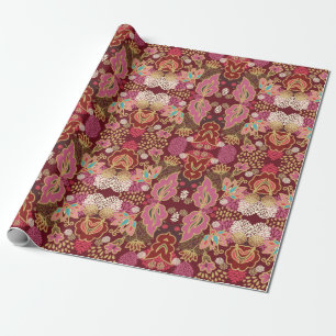 Papier Cadeau Motif floral chaotique et décoratif