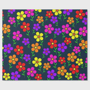 Papier Cadeau Motif floral coloré