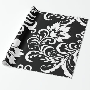 Papier Cadeau Motif floral de damassé