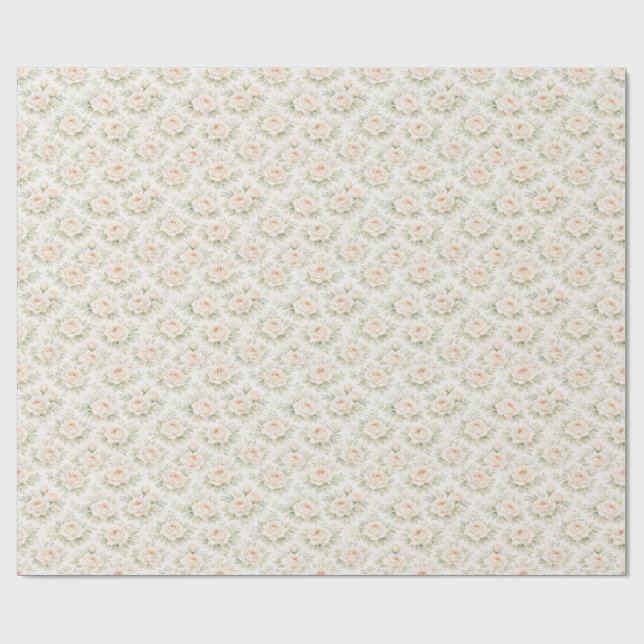 Papier Cadeau Motif floral de mariage (Plat)