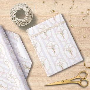 Papier Cadeau Motif floral de muguet à l'aquarelle