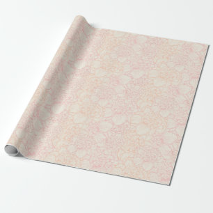 Papier Cadeau Motif floral de pivoine rose