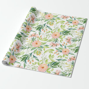 Papier Cadeau Motif floral de printemps