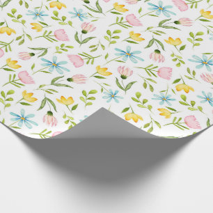 Papier Cadeau Motif floral de ressort d'aquarelle