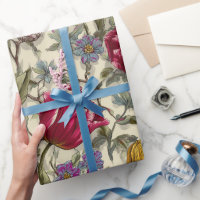 Motif floral de tulipe multicolore de style jardin