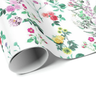 Papier Cadeau Motif floral estival léger et joli