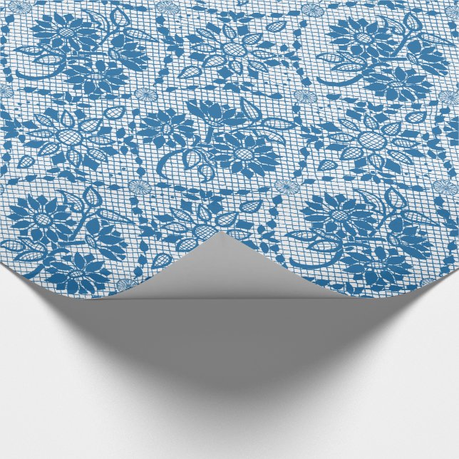 Papier Cadeau Motif floral fait sur commande de dentelle de Faux (Coin)