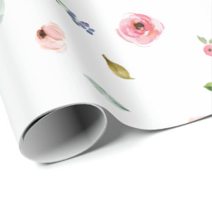 Papier Cadeau Motif floral Peony Roses Fleurs Cute Pastel