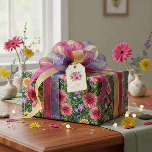 Papier Cadeau Motif floral printanier lumineux