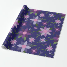 Motif floral printanier sur fond bleu