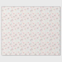 Motif floral rose pâle et nœud – Romantique mignon