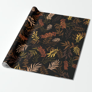 Papier Cadeau Motif floral sans couture avec feuilles. Patte tra